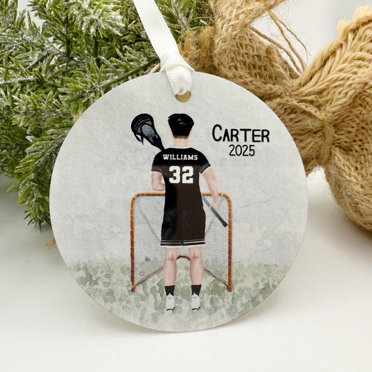 Personalized Lacrosse Ornament for High School Player: Custom Team Colors & Name, Teen Sports Gift Keepsake