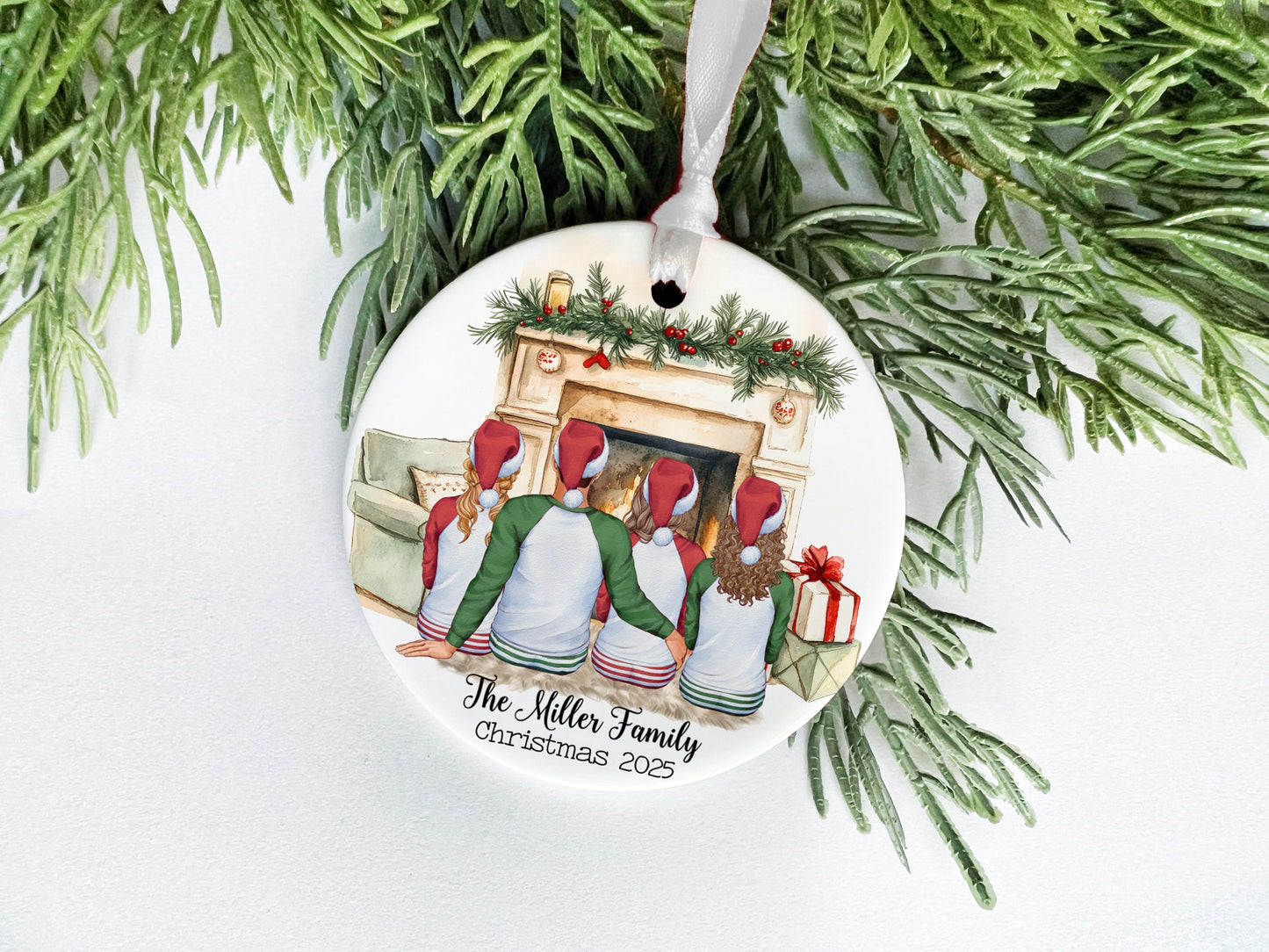 Family of Four Ornament with Teens & Parents: Personalized Christmas Keepsake