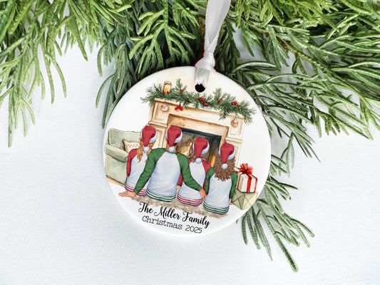 Family of Four Ornament with Teens & Parents: Personalized Christmas Keepsake
