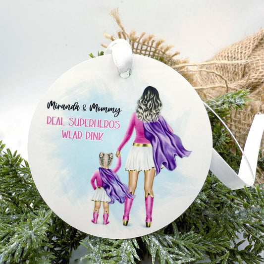 Super Mom Ornament: Personalized Gift for Single Mom of Boys or Girls