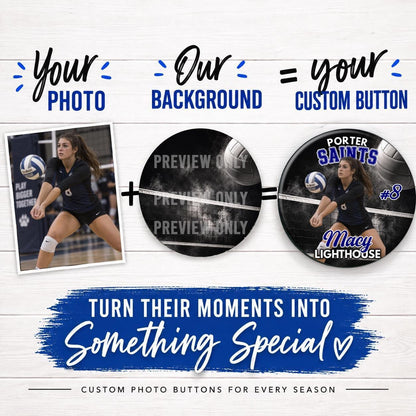 Custom Soccer Photo Button | Personalized Soccer Player Pin | Senior Night & Team Buttons