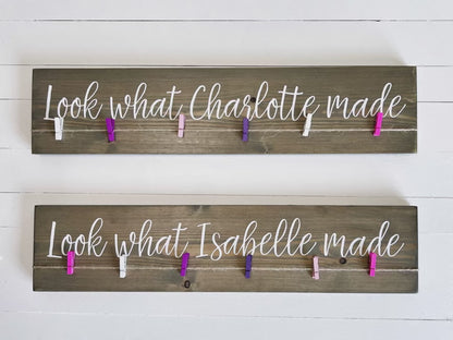 Personalized Artwork Display – Custom Kids Art Board | Wooden Plaque Gift for Teacher