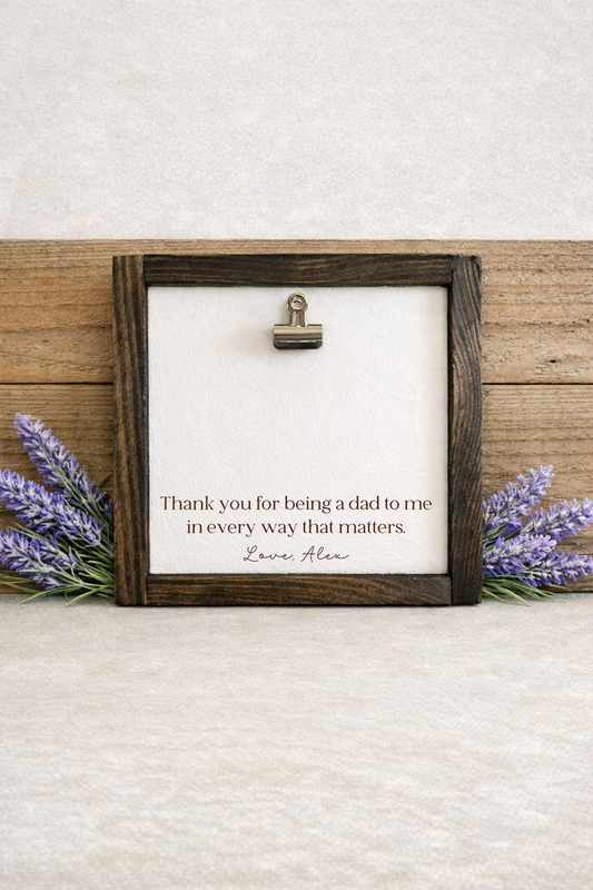 Like a Dad Gift | Father Figure Keepsake - Engraved Wooden Photo Frame
