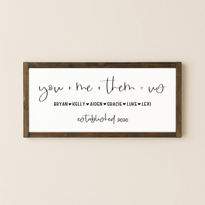 You Plus Me Plus Them Sign