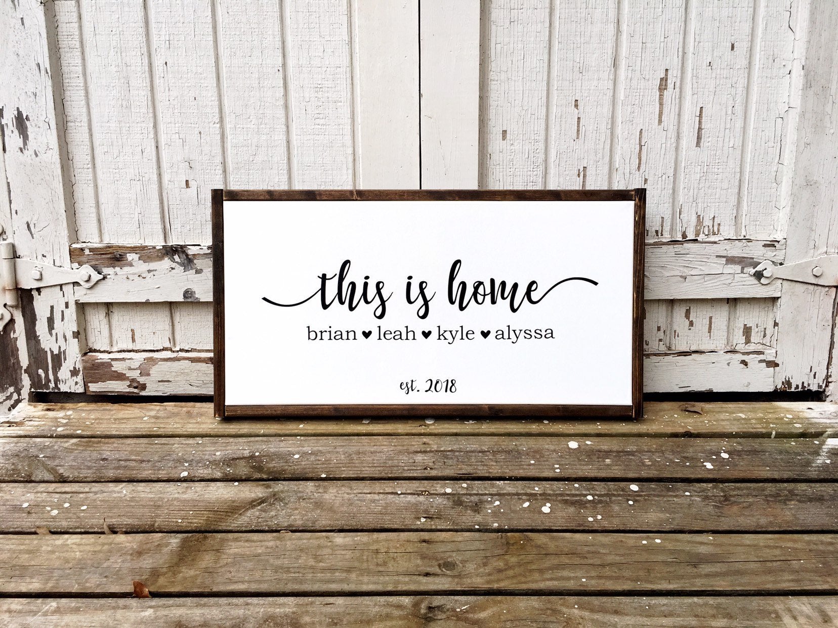 This is Home Canvas Name Sign - TheWoodenFrame