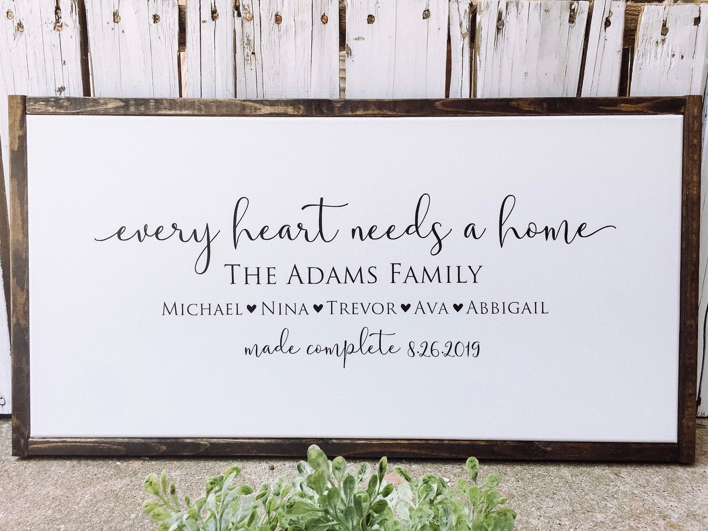 Personalized Adoption Gift, Every Heart Needs A Home, Family Name Sign for Weddings, Gotcha Day, Blended Families, This is Us