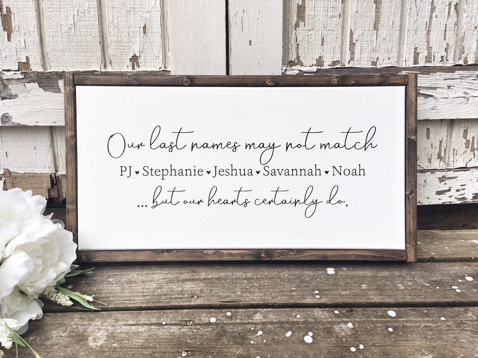 Our Last Names May Not Match Sign – TheWoodenFrame