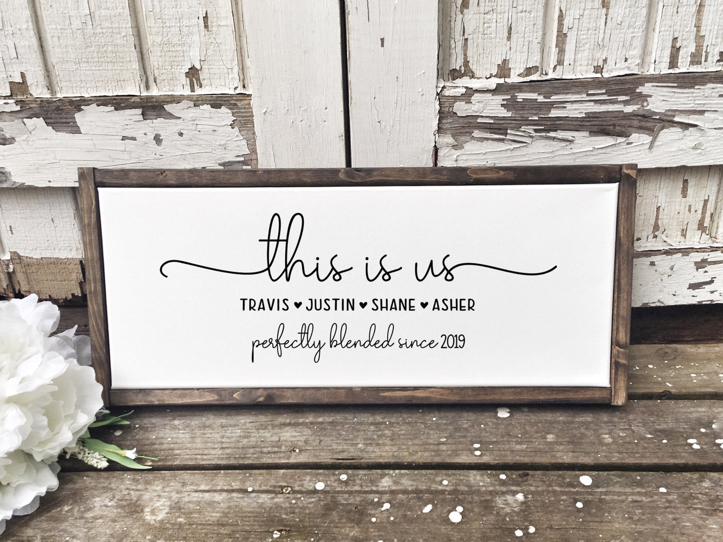 Perfectly Blended Since, Personalized This Is Us, Name Sign for Blended Families, Adoptions and Weddings with Established Date Gift