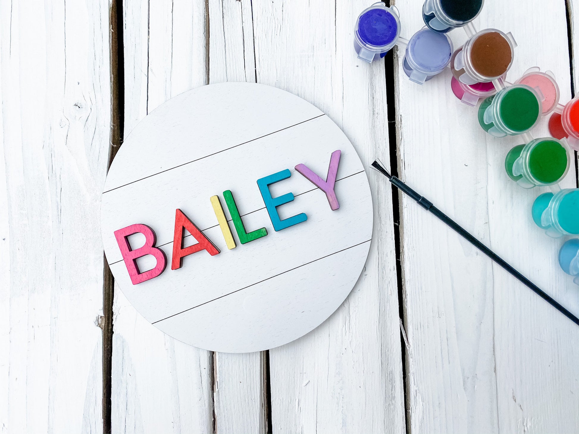 DIY Kit, Name Sign, DIY Ornament, Boredom Buster, Stocking Stuffer, Personalized DIY Kit, Laser Cut Sign, Round Name Sign
