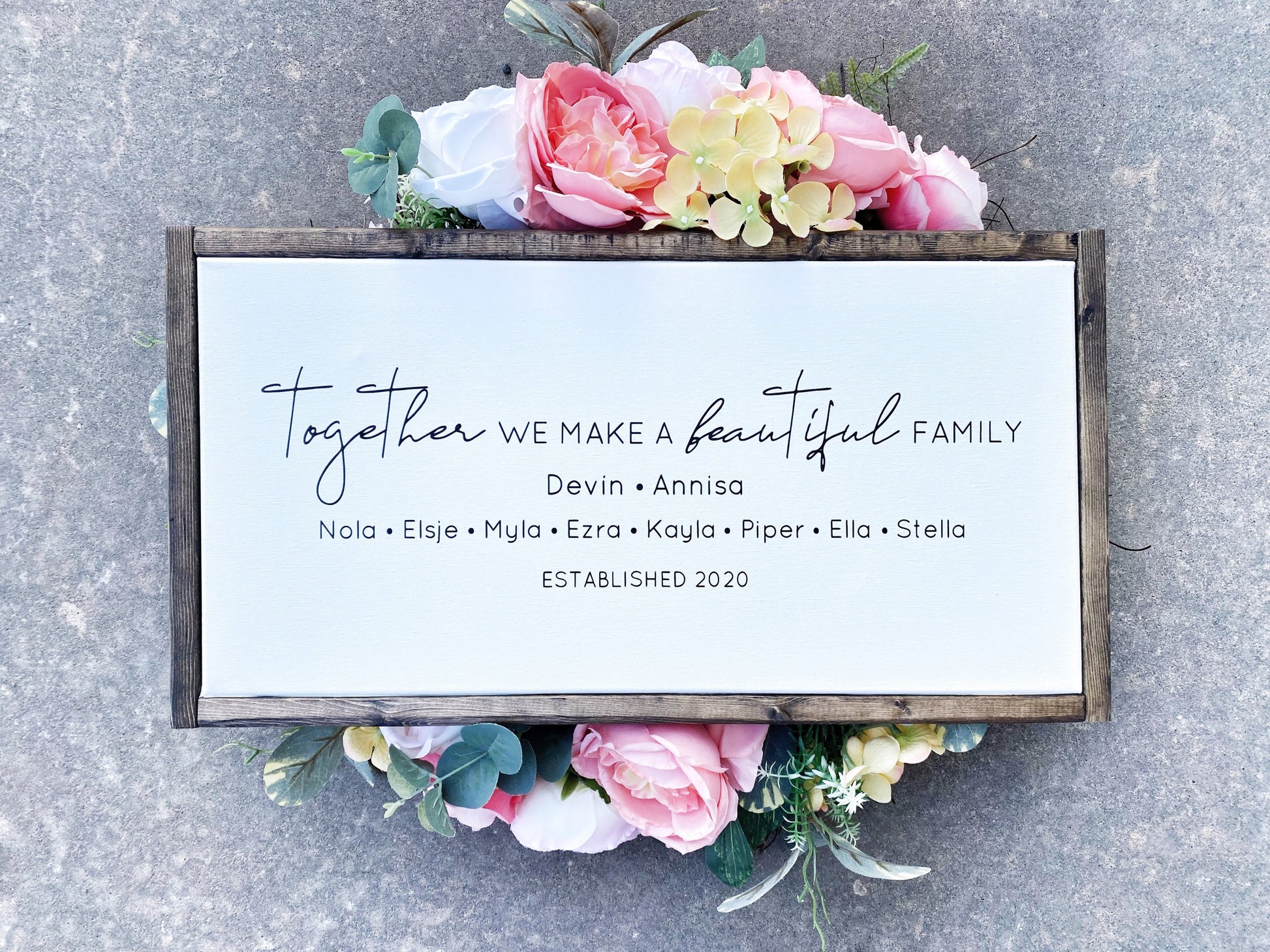 Blended Family Sign, Together We Make a Beautiful Family, Personalized This Is Us, Name Sign for Blended Families, Adoptions and Weddings