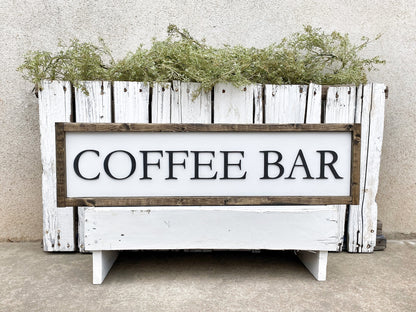 Coffee Bar Sign, 3D Cutout Word Sign, Kitchen Sign, Laser Cut Sign, Pantry Sign, Farmhouse Kitchen Coffee Sign, Basic Simple Word Sign