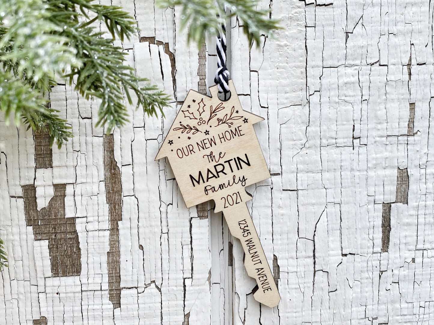 First Home Ornament, Personalized New Home Gift, Our First Christmas 2021, Wood Key Ornament, Realtor Closing Gift, First Home Gift