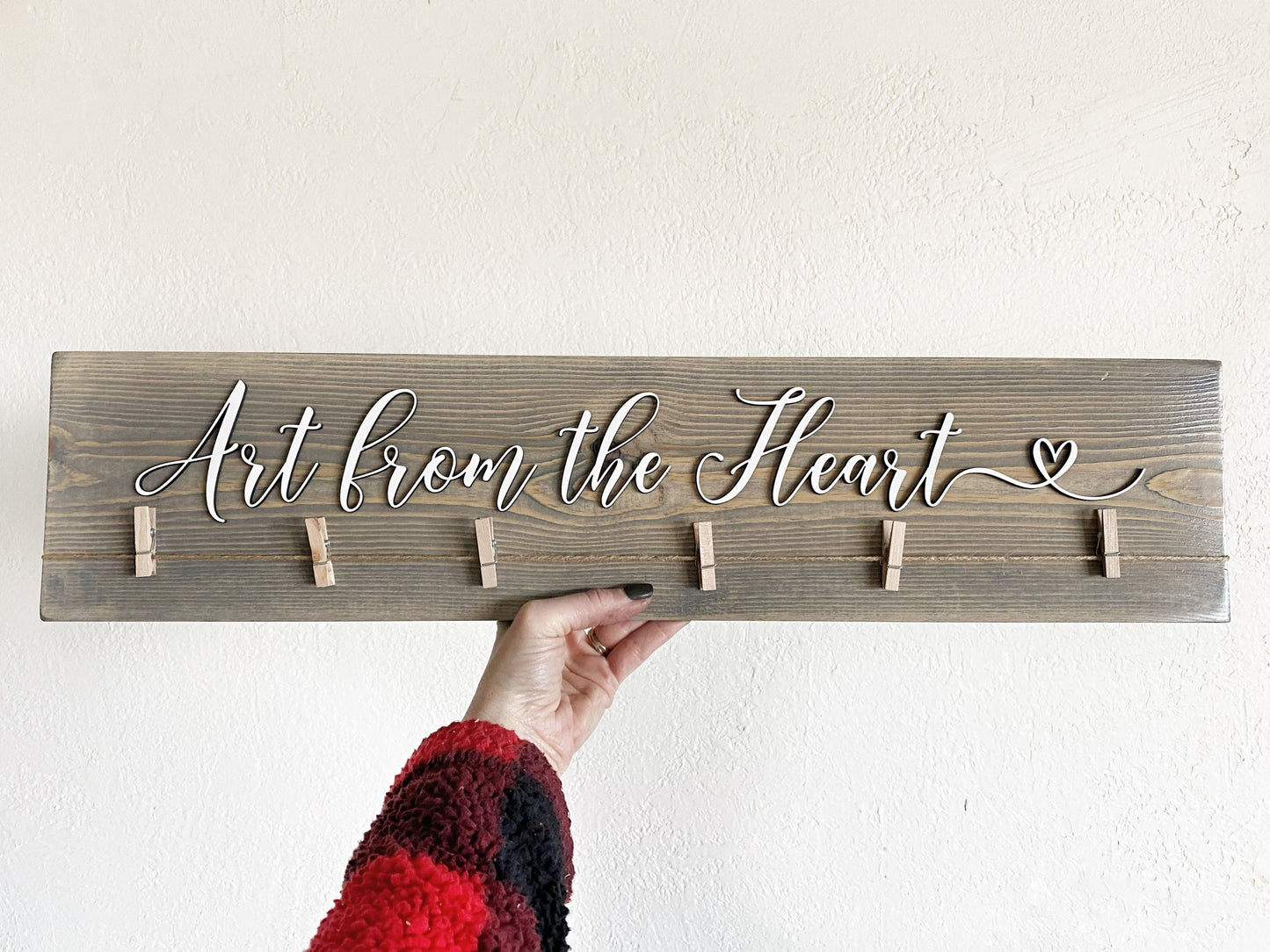 Art from the Heart Artwork Display Board, Personalized Clips Kids Name, School Work Display Sign, Look What We Made, Vinyl or 3D Lettering