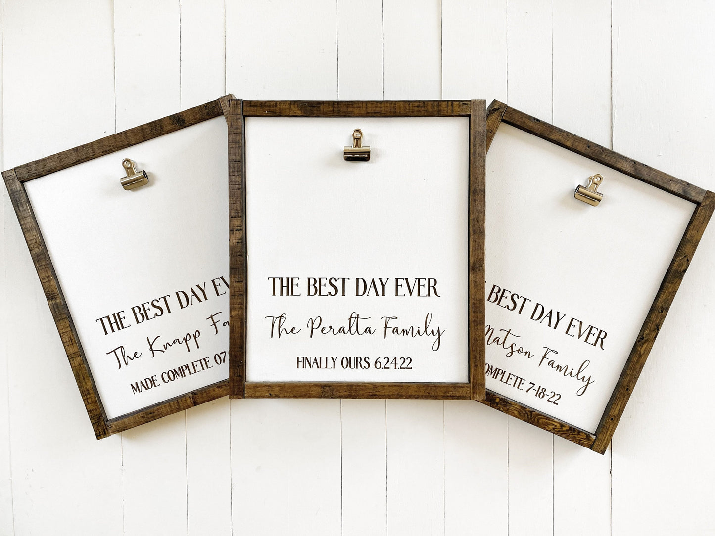 Best Day Ever, Personalized Adoption Day Photo Frame Clipboard Gift for Families with Dates and Names