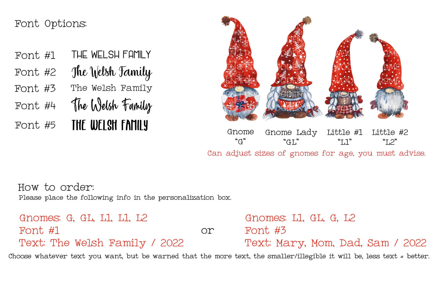 Gnome Family Ornament, Personalized Family Ornament, Personalized Gnomes