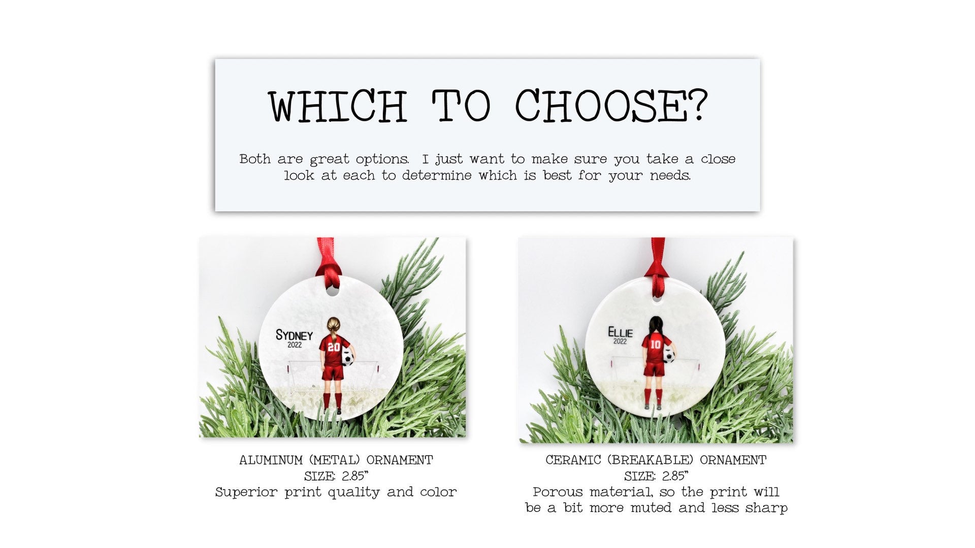 Boy Soccer Ornament, Personalized Soccer Ornament for Kids, Team Colors