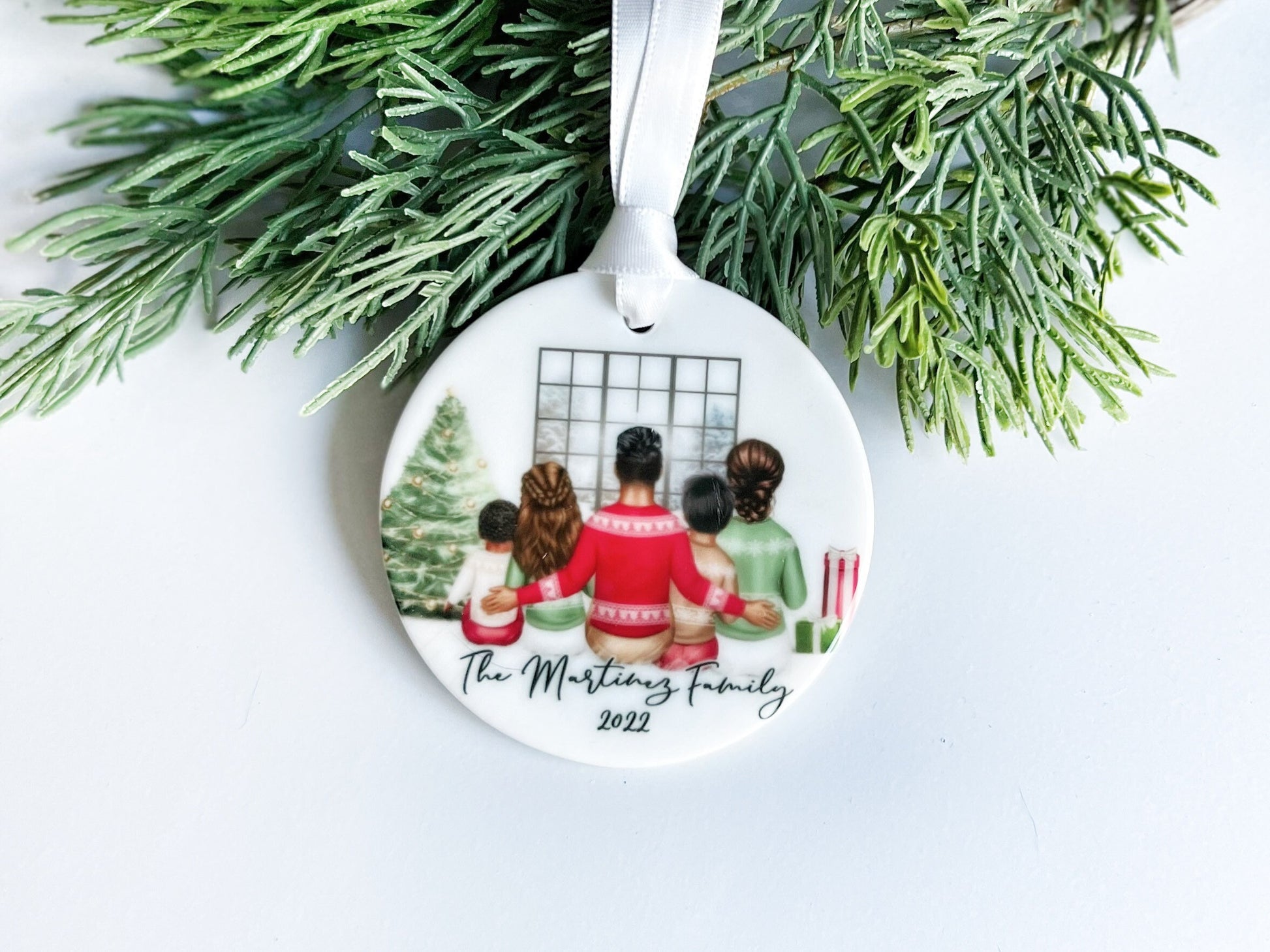 Personalized Family Christmas Ornament, Family Portrait Ornament