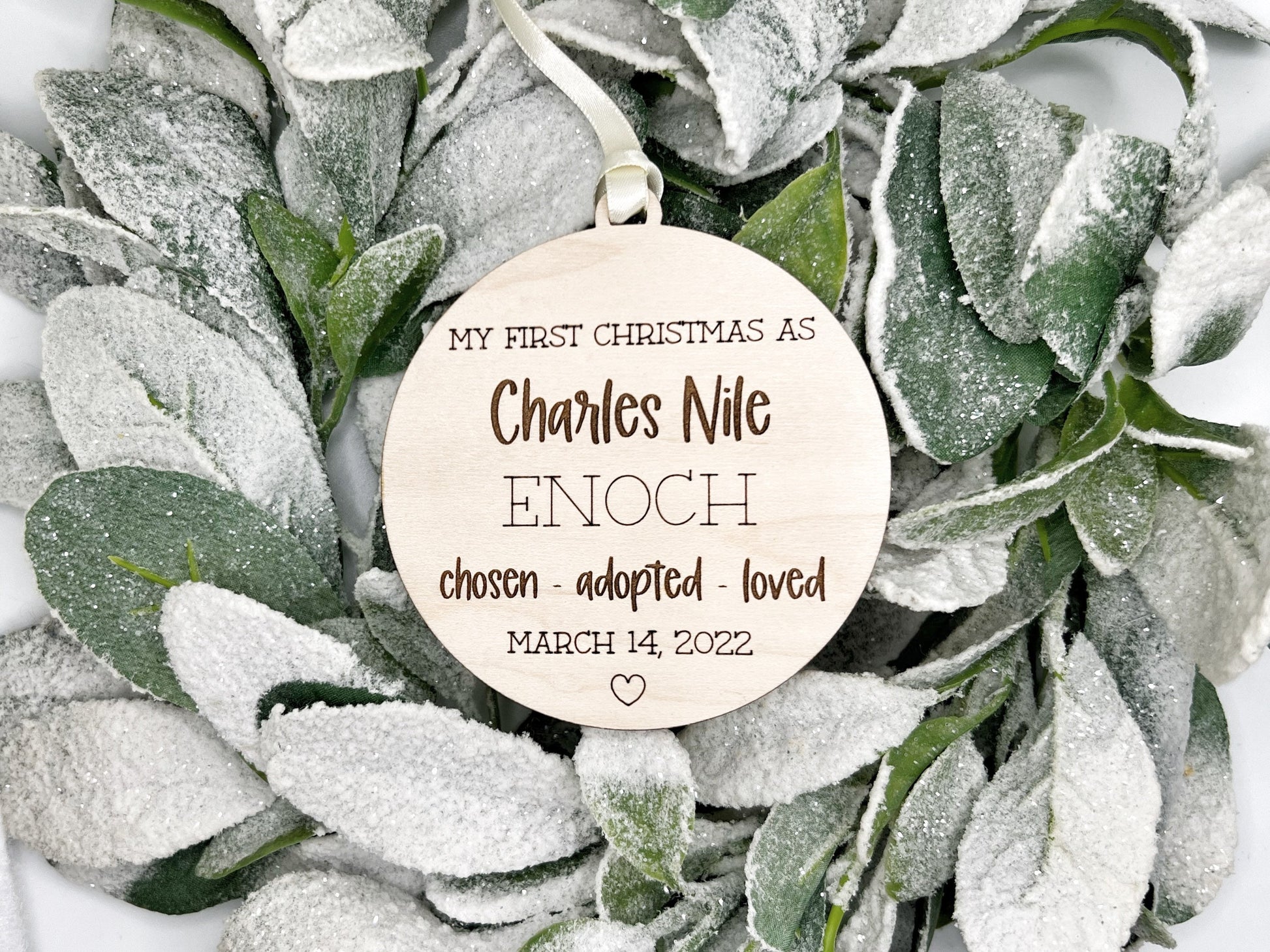 Adoption Ornament, My First Christmas Officially As Personalized with Date, Chosen Adopted Loved, Gotcha Day Gift, Forever Family