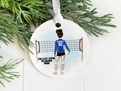 Volleyball Ornament, Teen Girl Volleyball Gift, High School Volleyball Team Colors