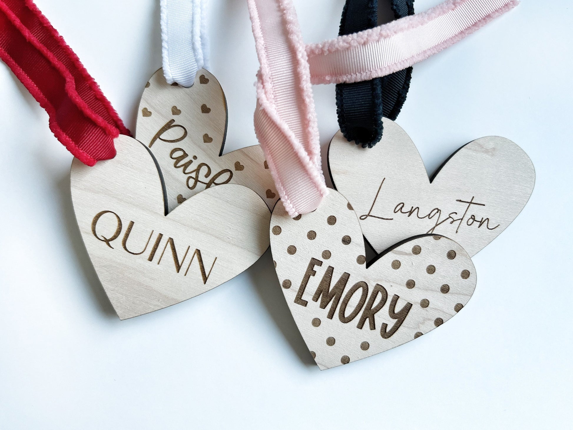 Heart Tags, Valentines Day, Heart Name Tags, Valentine Basket Tag, Wooden Gift Tags, Kids Valentine Name Tag