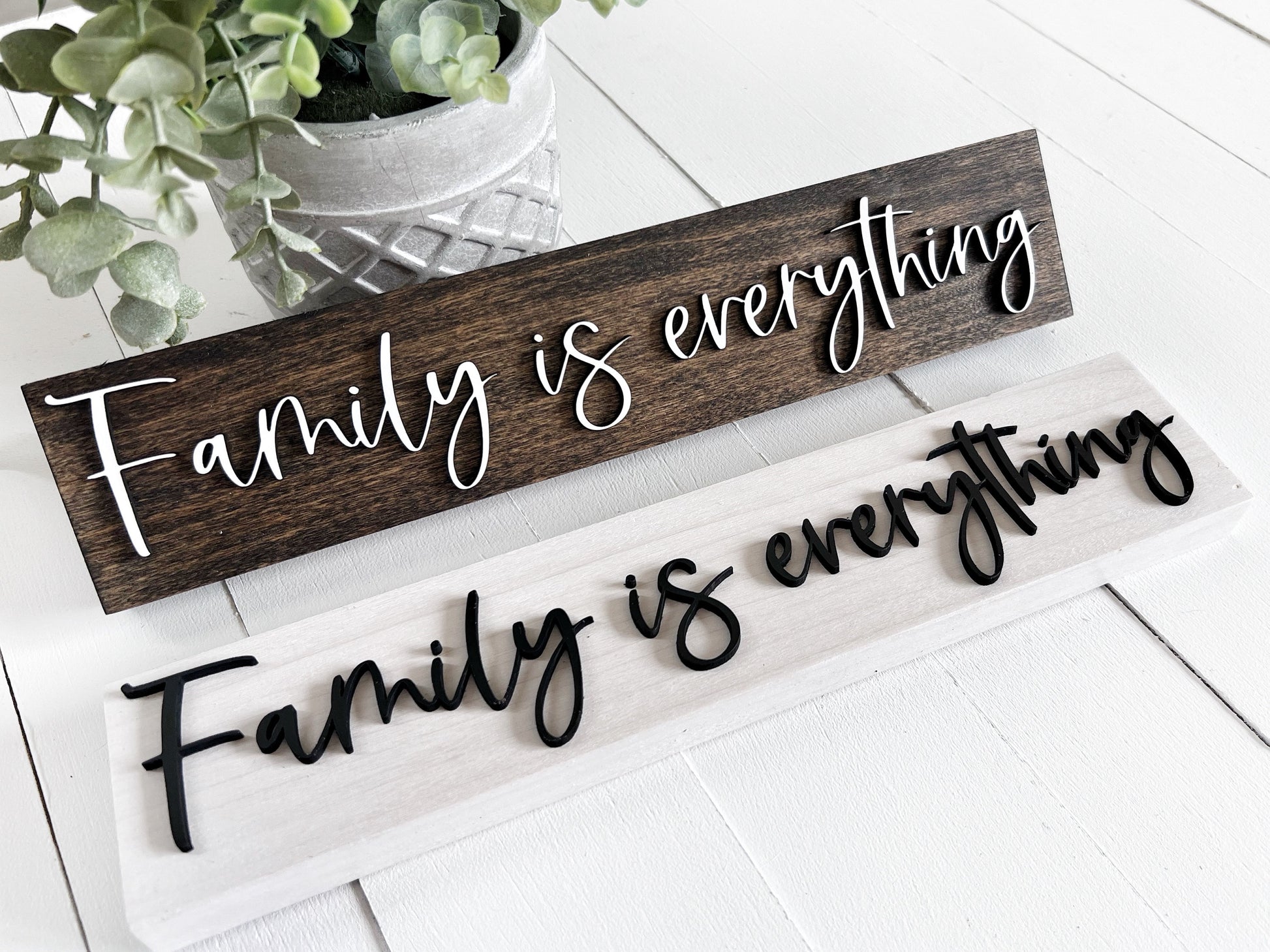 Family is Everything Wood Sign with Raised Lettering, Gift for Family