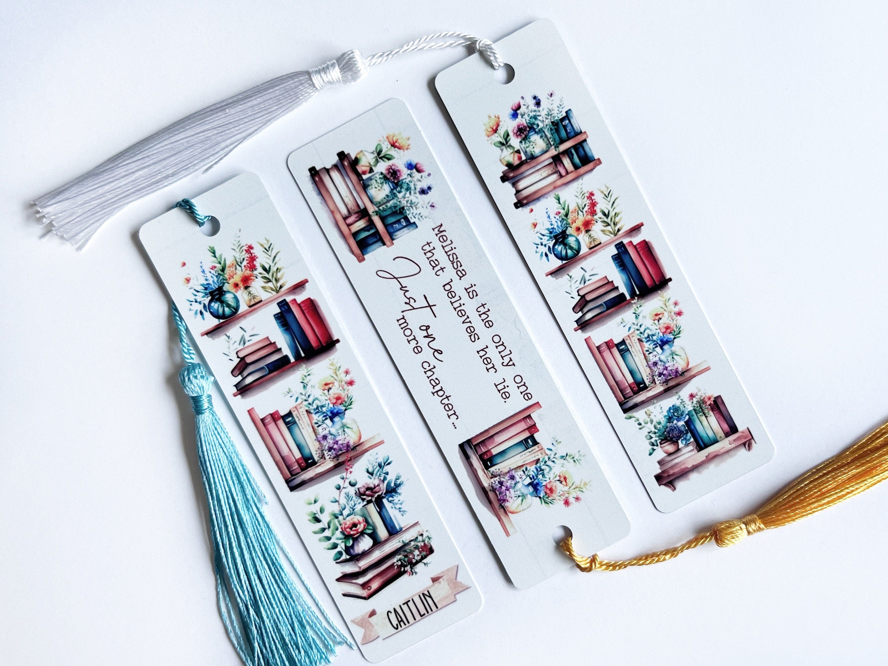 Custom Bookshelf Bookmark, Just One More Page, Bookmark with Tassel –  TheWoodenFrame