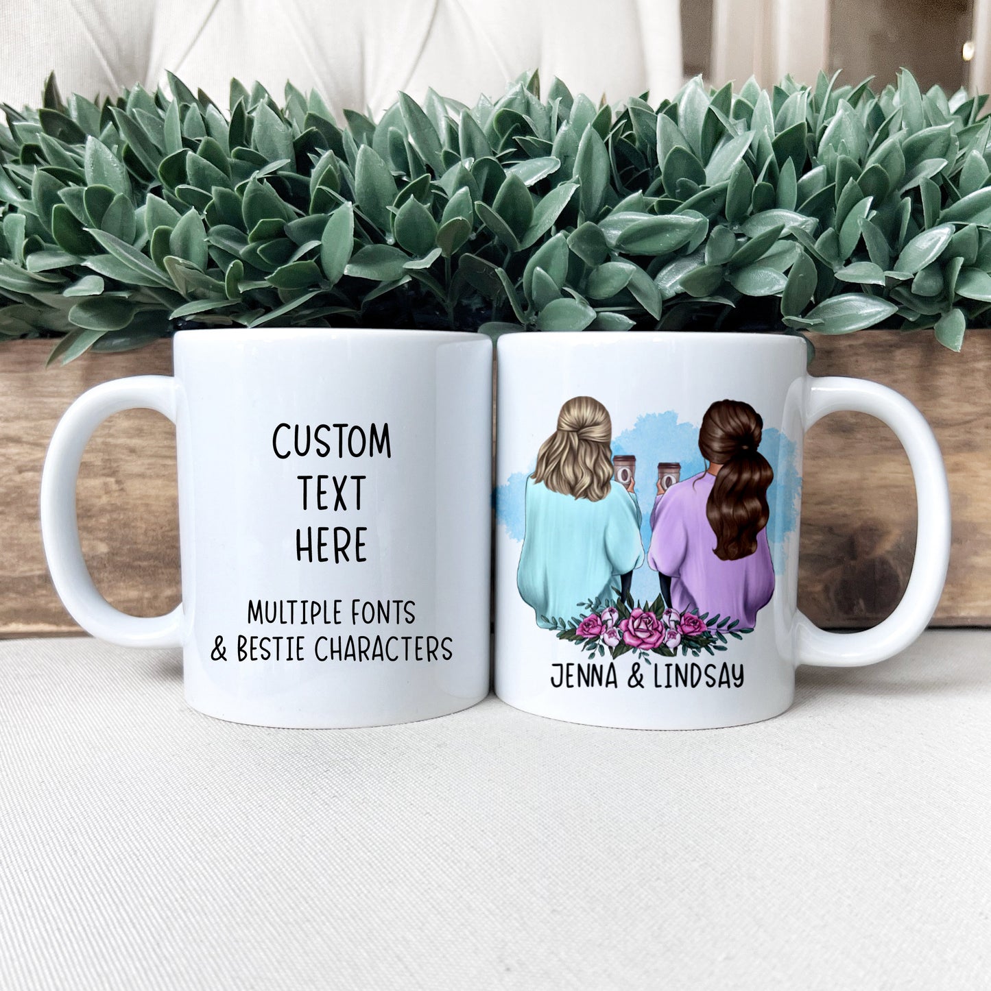 Best Friend Mug - Best Friends Gifts - Custom Girls Mug for Besties - Personalized Friend Gift