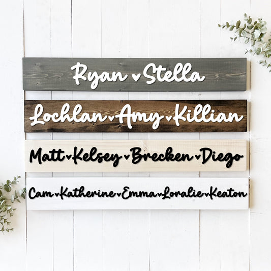 Connecting Heart Name Sign - Personalized Wedding Gift for Blended Families and Adoption - Perfect Couple Gift